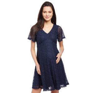 Navy Lace Motherhood Maternity Dress